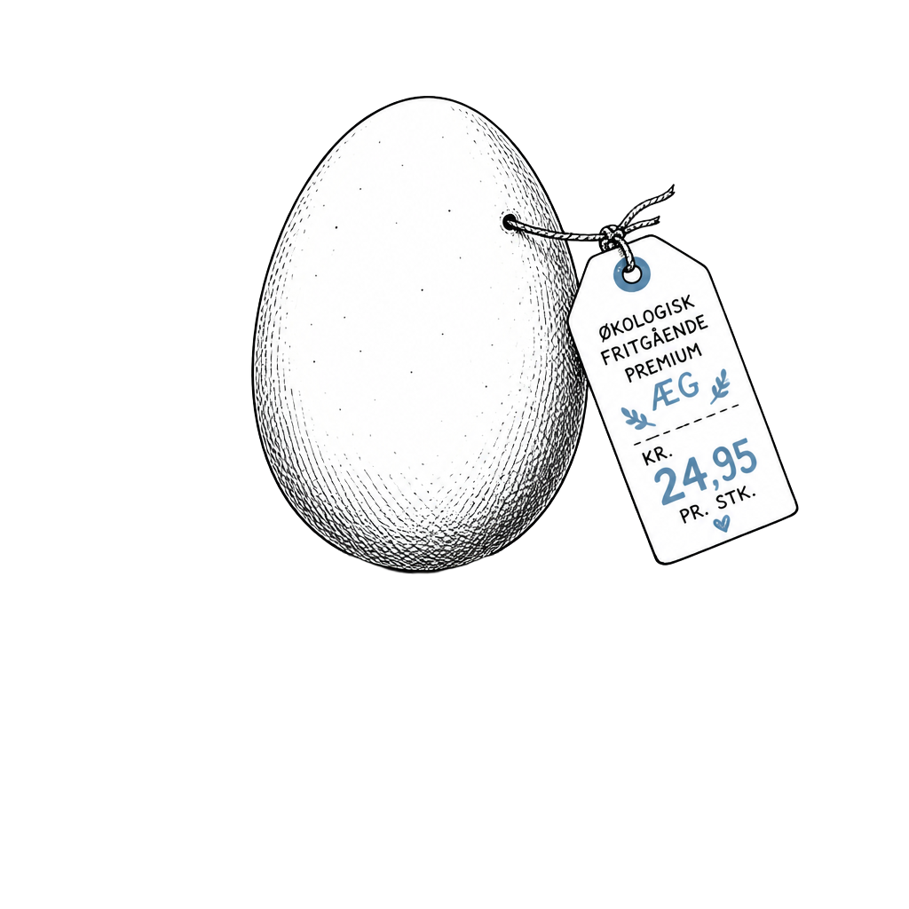Håndtegnet illustrasjon av økologisk egg