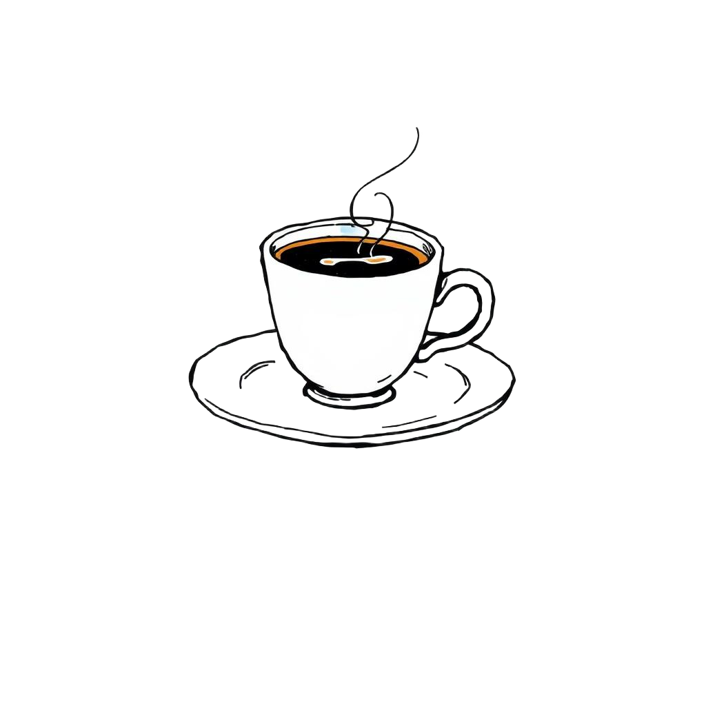 Håndtegnet illustrasjon av kopp kaffe